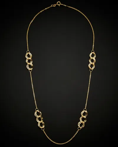 ITALIAN GOLD 14K ITALIAN GOLD TWIST OVAL STATION NECKLACE