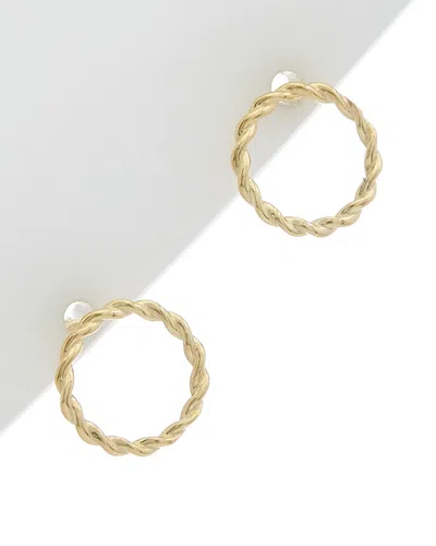 ITALIAN GOLD 14K ITALIAN GOLD TWISTED CIRCLE EARRINGS
