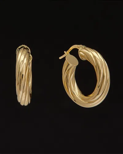 ITALIAN GOLD 14K ITALIAN GOLD TWISTED HOOPS