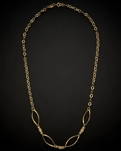 ITALIAN GOLD 14K ITALIAN GOLD TWISTED OVAL BEAD NECKLACE