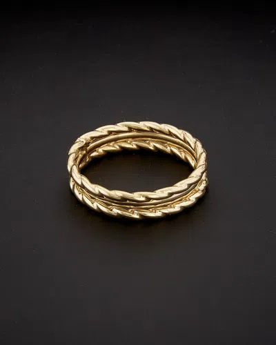 ITALIAN GOLD 14K ITALIAN GOLD TWISTED TRIPLE RING