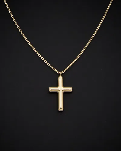 ITALIAN GOLD 14K ITALIAN GOLD TWO-TONE CROSS NECKLACE