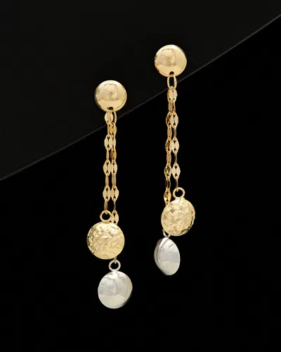 ITALIAN GOLD 14K ITALIAN GOLD TWO-TONE DROP EARRINGS