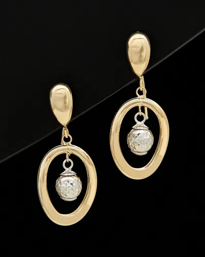 ITALIAN GOLD 14K ITALIAN GOLD TWO-TONE DROP EARRINGS