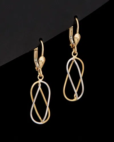 ITALIAN GOLD 14K ITALIAN GOLD TWO-TONE DROP EARRINGS