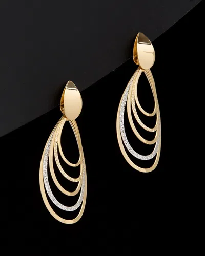 ITALIAN GOLD 14K ITALIAN GOLD TWO-TONE DROP EARRINGS