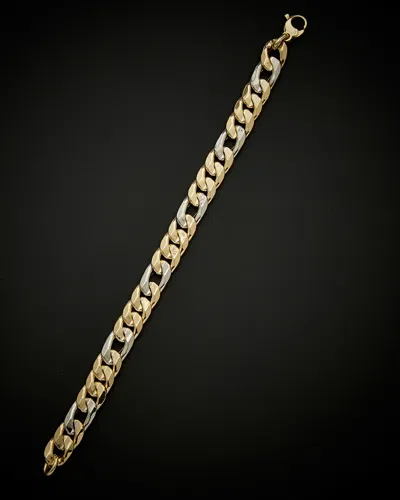 ITALIAN GOLD 14K ITALIAN GOLD TWO-TONE FANCY CURB LINK BRACELET