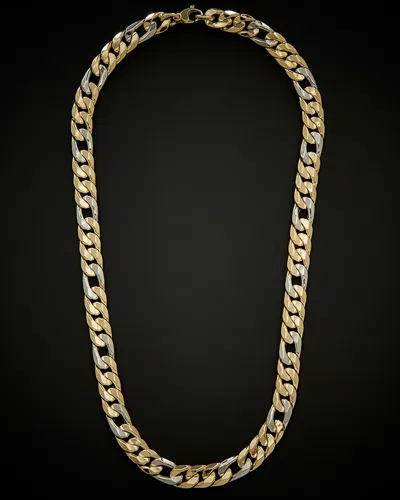 ITALIAN GOLD 14K ITALIAN GOLD TWO-TONE FANCY CURB LINK NECKLACE