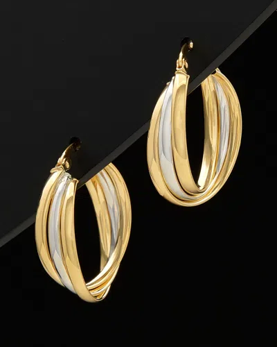 ITALIAN GOLD 14K ITALIAN GOLD TWO-TONE HOOPS