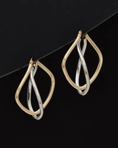 ITALIAN GOLD 14K ITALIAN GOLD TWO-TONE HOOPS