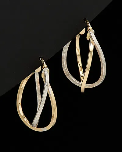 ITALIAN GOLD 14K ITALIAN GOLD TWO-TONE HOOPS
