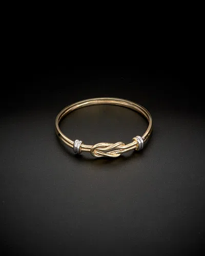 ITALIAN GOLD 14K ITALIAN GOLD TWO-TONE LOVE KNOT RING