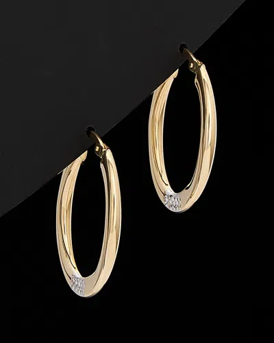 ITALIAN GOLD 14K ITALIAN GOLD TWO-TONE OVAL HOOP EARRINGS