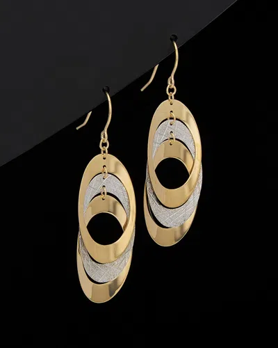 ITALIAN GOLD 14K ITALIAN GOLD TWO-TONE TRIPLE OVAL DANGLE EARRINGS