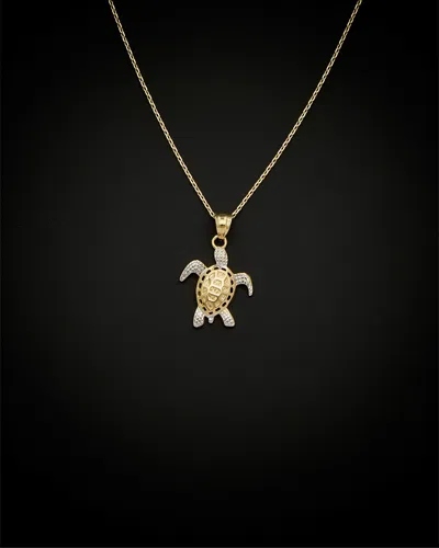 ITALIAN GOLD 14K ITALIAN GOLD TWO-TONE TURTLE NECKLACE