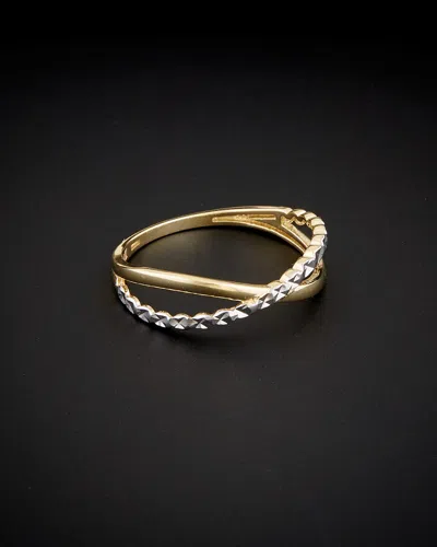 ITALIAN GOLD 14K ITALIAN GOLD TWO-TONE X RING