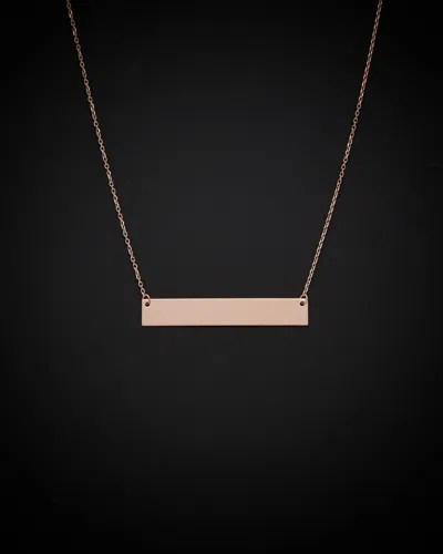 ITALIAN GOLD 14K ITALIAN ROSE GOLD BAR NECKLACE