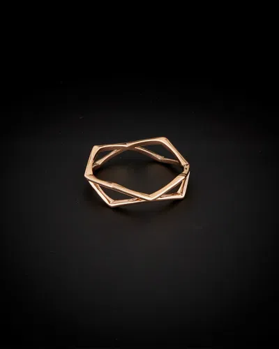 ITALIAN GOLD 14K ITALIAN ROSE GOLD GEOMETRIC RING