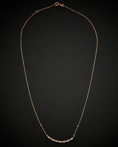 ITALIAN GOLD 14K ITALIAN ROSE GOLD TWIST ADJUSTABLE NECKLACE