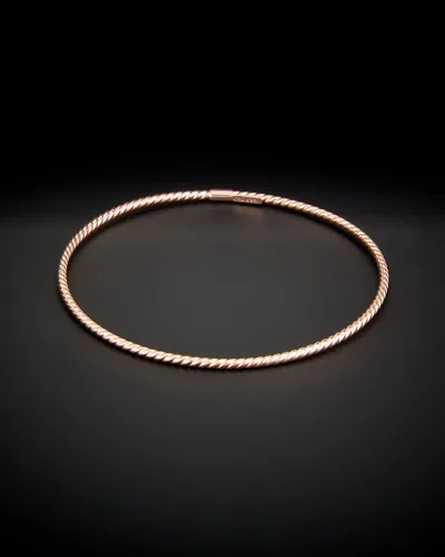 ITALIAN GOLD 14K ITALIAN ROSE GOLD TWIST BANGLE