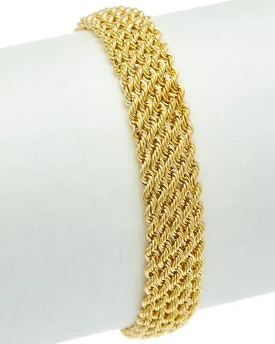 ITALIAN GOLD 18K ITALIAN GOLD 4-ROW BRAIDED ROPE BRACELET