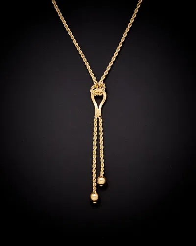 ITALIAN GOLD 18K ITALIAN GOLD LARIAT NECKLACE