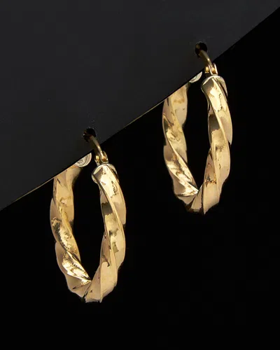 ITALIAN GOLD 18K ITALIAN GOLD TWISTED HOOPS