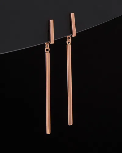 ITALIAN ROSE GOLD 14K ITALIAN ROSE GOLD BAR FRONT-BACK EARRINGS