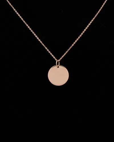 ITALIAN ROSE GOLD 14K ITALIAN ROSE GOLD DISC NECKLACE