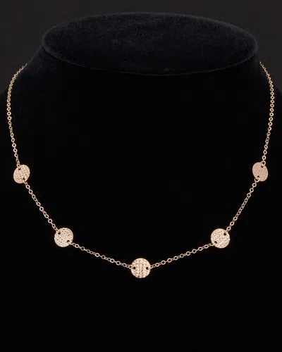 ITALIAN ROSE GOLD 14K ITALIAN ROSE GOLD DISC STATION NECKLACE