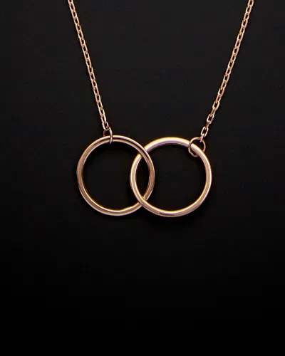 ITALIAN ROSE GOLD 14K ITALIAN ROSE GOLD DOUBLE CIRCLE NECKLACE