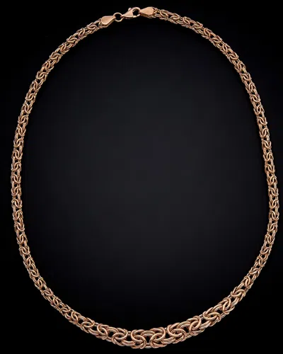 ITALIAN ROSE GOLD 14K ITALIAN ROSE GOLD GRADUATED BYZANTINE NECKLACE