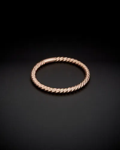 ITALIAN ROSE GOLD 14K ITALIAN ROSE GOLD RIBBED STACK RING