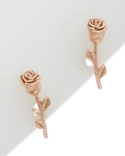ITALIAN ROSE GOLD 14K ITALIAN ROSE GOLD ROSE BUD EARRINGS