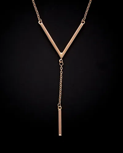 ITALIAN ROSE GOLD 14K ITALIAN ROSE GOLD V & BAR ADJUSTABLE NECKLACE