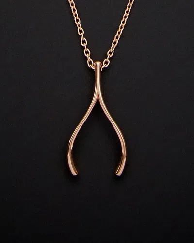 ITALIAN ROSE GOLD 14K ITALIAN ROSE GOLD WISHBONE NECKLACE