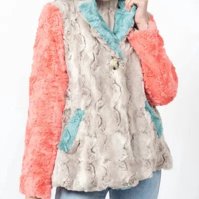 IVY JANE PATCHWORK FUR COAT IN MULTI