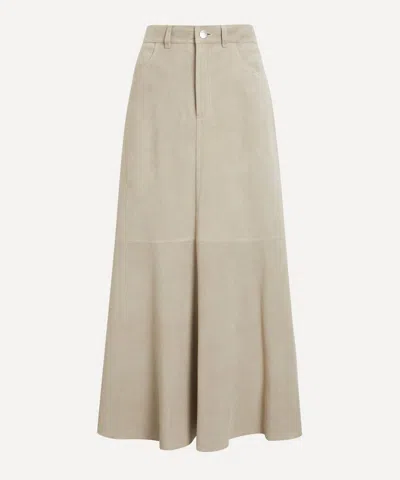 IVY & OAK IVY OAK WOMEN'S LACY LIGHT STONE SUEDE MAXI SKIRT