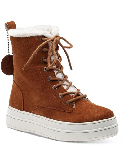 J/SLIDES TORRIE WOMENS SUEDE FAUX FUR LINED ANKLE BOOTS