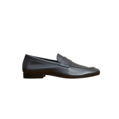 JACK ERWIN MEN'S EDWARD PENNY LOAFER - BLACK PEBBLE GRAIN