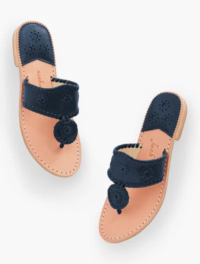 JACK ROGERS JACKS FLAT SANDALS - MIDNIGHT NAVY BLUE - 10M TALBOTS