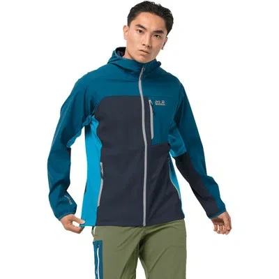 JACK WOLFSKIN JACK WOLFSKIN MENS EAGLE PEAK II SOFTSHELL JACKET TOP BLUE SPORTS OUTDOORS FULL