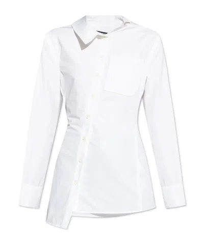 JACQUEMUS JACQUEMUS ASYMMETRIC HEM SLIM FIT SHIRT