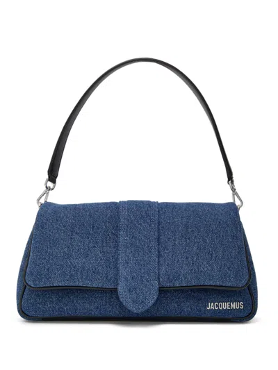 JACQUEMUS BAMBIMOU SHOULDER BAG IN COTTON DENIM AND LEATHER JACQUEMUS