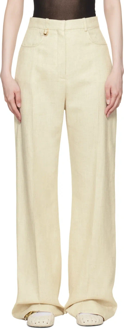 JACQUEMUS BEIGE LA CASA 'LE PANTALON SAUGE' TROUSERS
