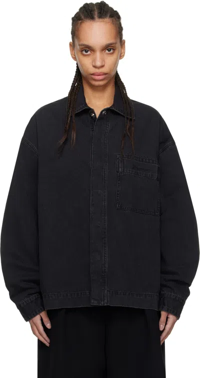 JACQUEMUS BLACK LA CASA 'THE DE-NÎMES' DENIM SHIRT
