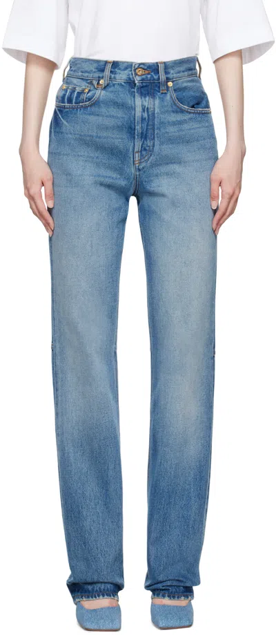 JACQUEMUS BLUE LA CASA 'LE DE-NÎMES DROIT' JEANS