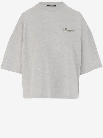 JACQUEMUS COTTON BOXY T-SHIRT WITH LOGO