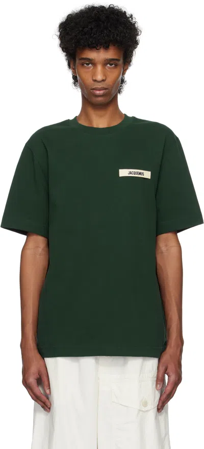 JACQUEMUS GREEN 'THE GROS GRAIN' T-SHIRT