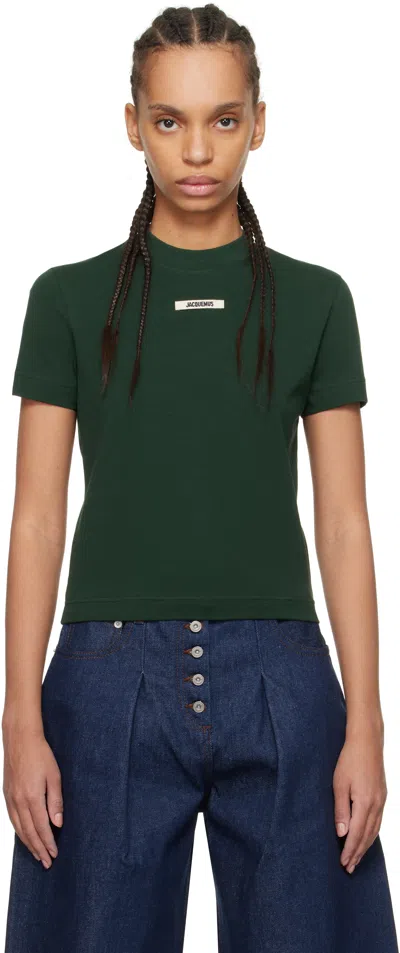 JACQUEMUS GREEN 'THE GROS GRAIN' T-SHIRT